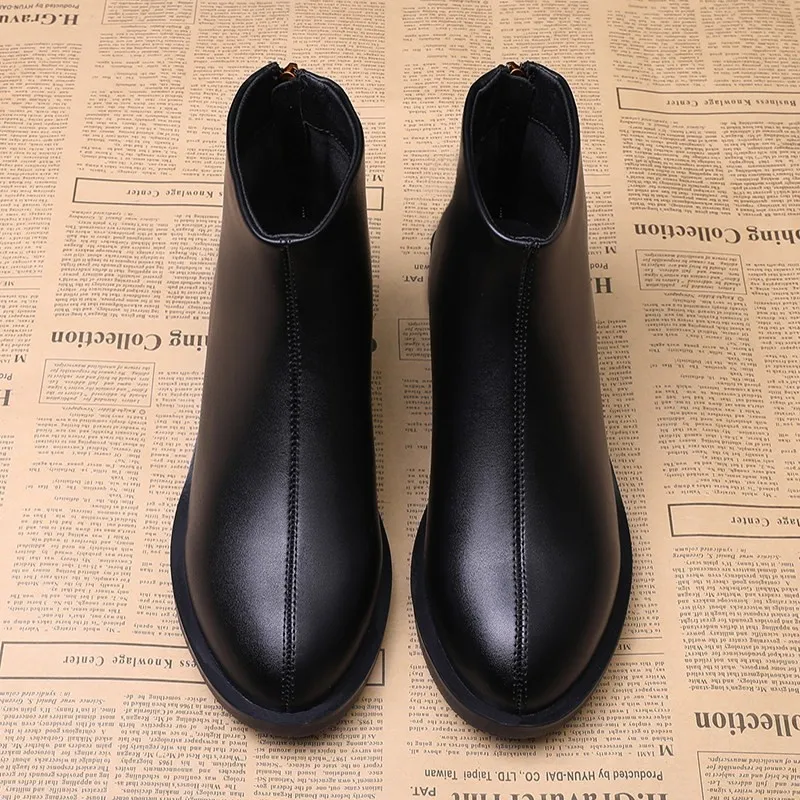 

Женские ботинки в британском стиле, новые весенне-осенние короткие ботинки на толстом каблуке, универсальные модные ботинки на маленьком каблуке в Корейском стиле