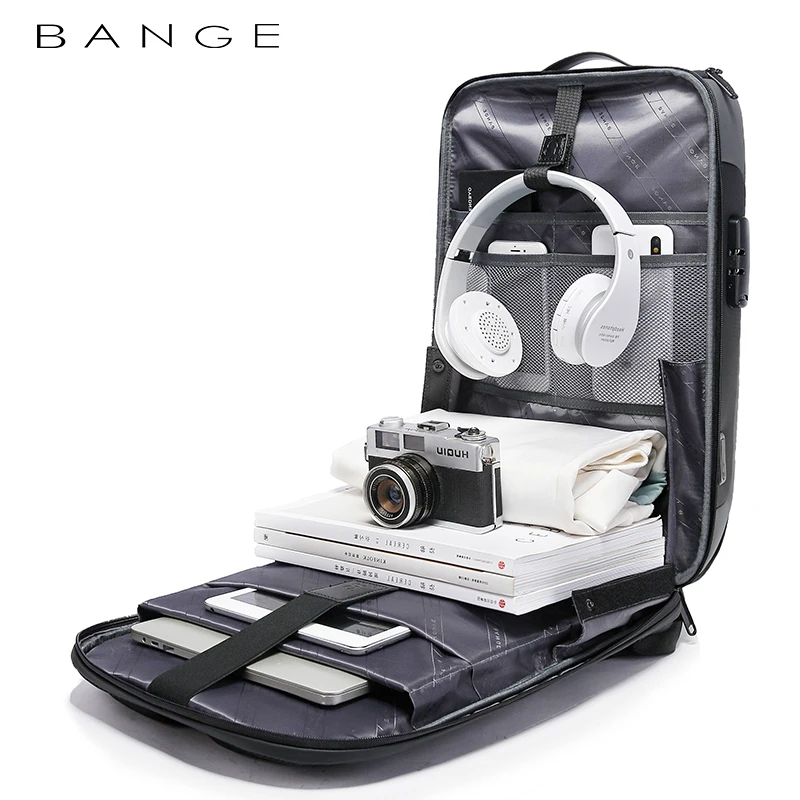 BANGE 17.3inch Laptop Backpack Business Large capacity Travel Backpack waterproof Anti theft backpack sports mochila for men 4