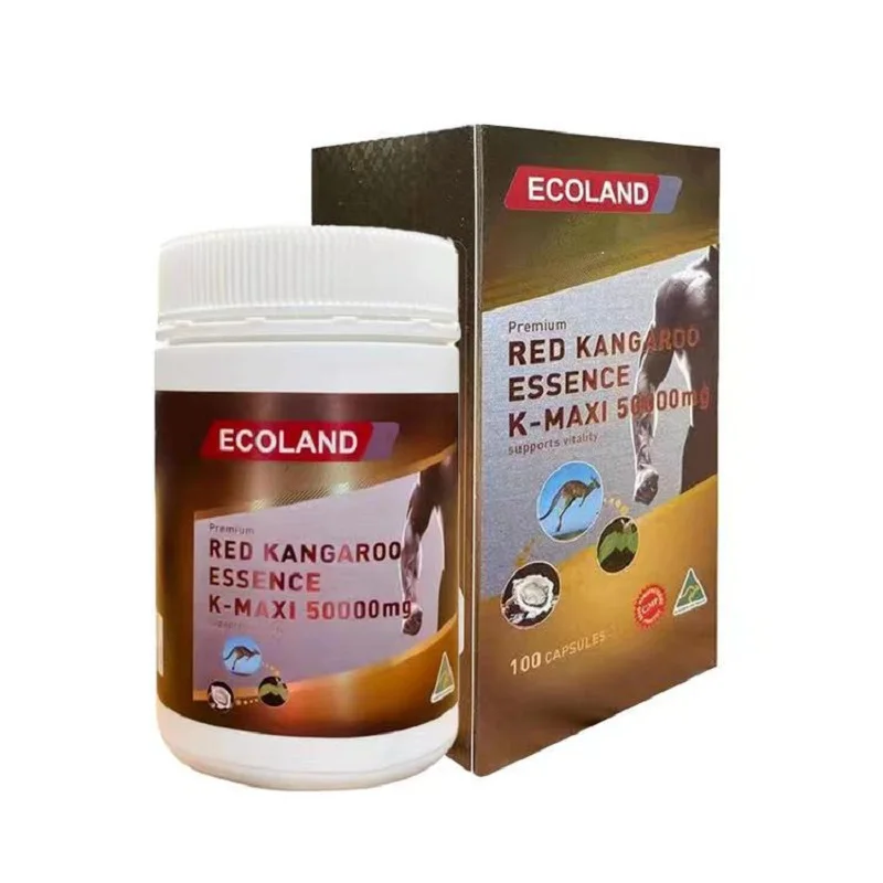 

Australia Ecoland Red Kangaroo Essense K-Maxi 50000mg 100Capsule Male Tonic Men Vigor Vitality Health