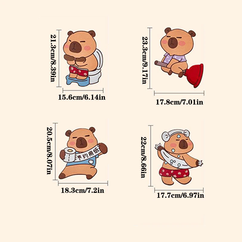 Capybara Toilet Mat Deodorizing Stickers Cartoon Toilet Mat Self-adhesive