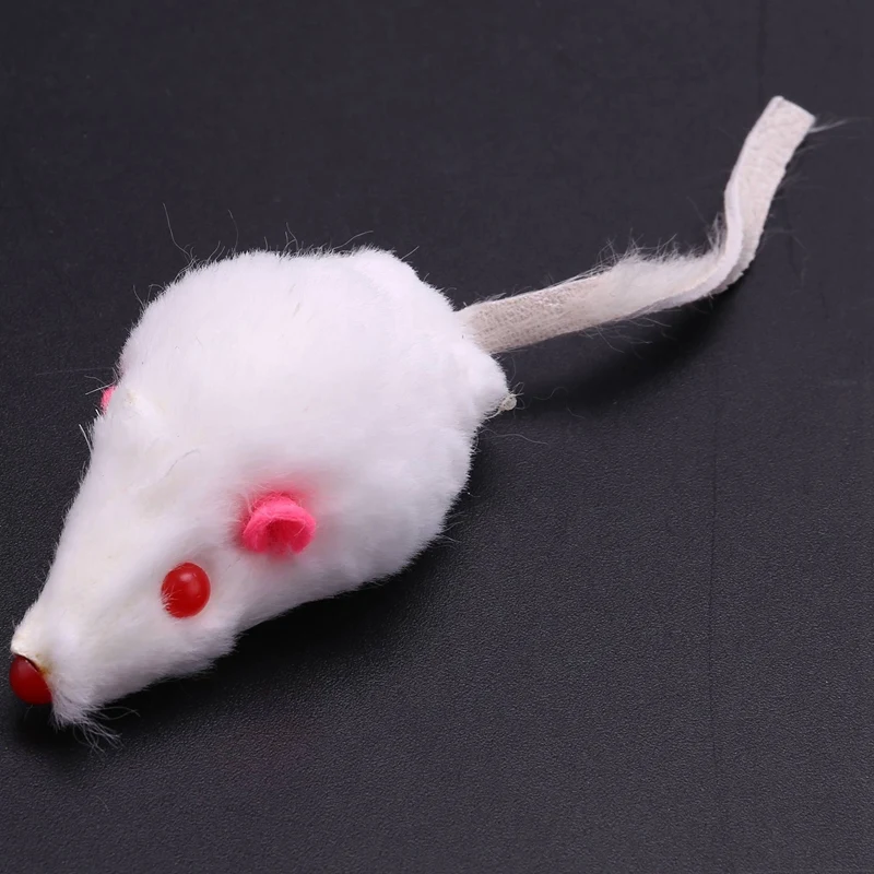 Cat Fur Mice Toys Real Rabbit Fur Mice Cat Toys Pet Toy Children's Toys 12-Pack