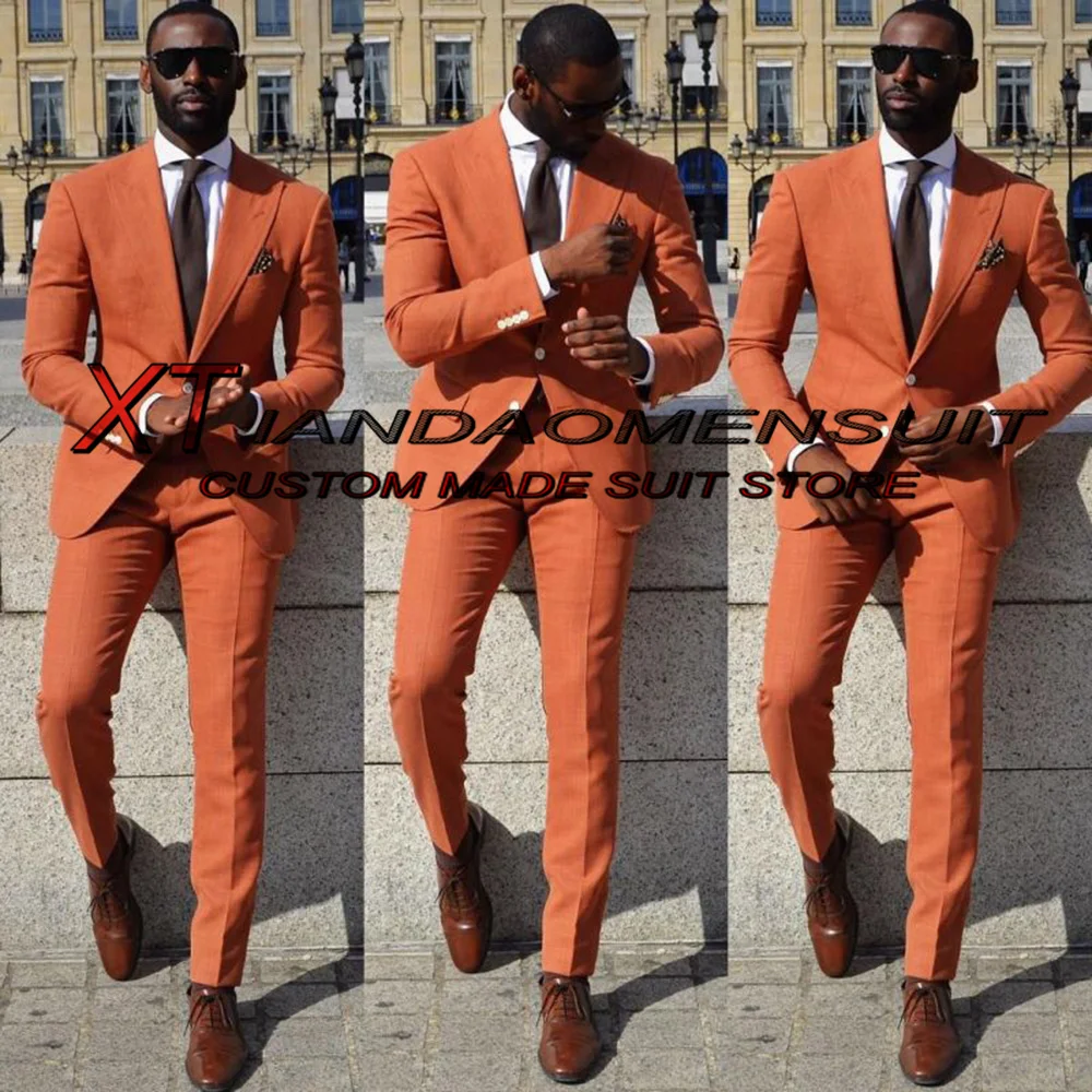 

Men's Business Suit 2 Piece Formal Office Workwear Groomsman Tuxedo Slim Fit Blazer Pants Male Jacket costume homme
