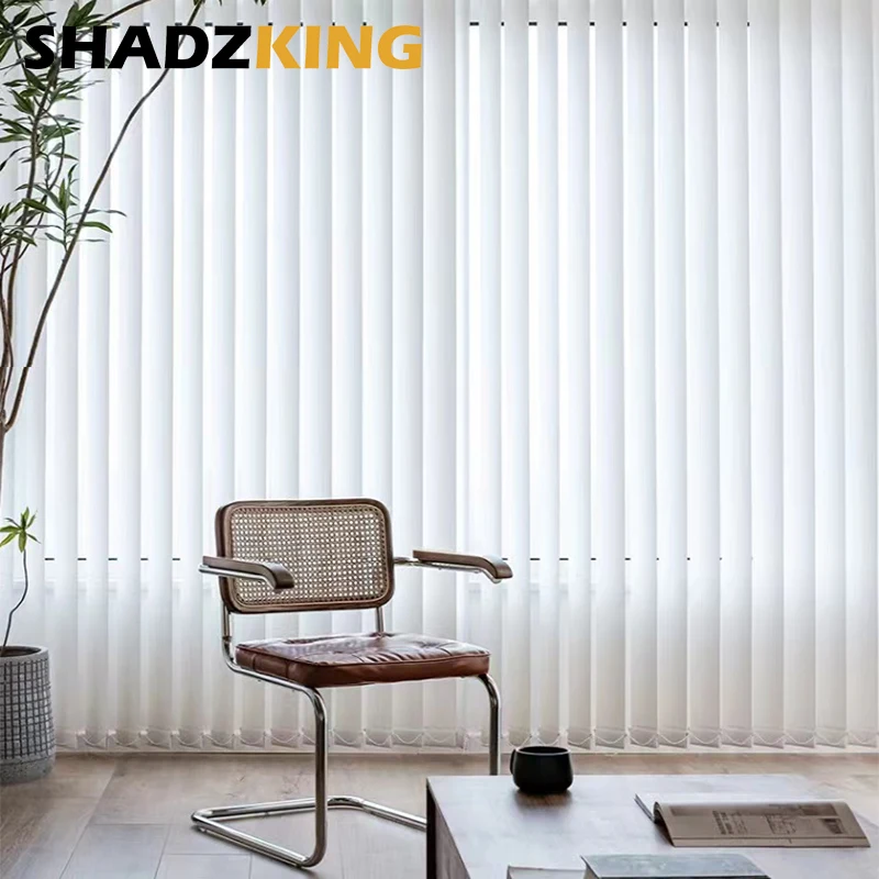 

Shadzking Privacy Protection Vertical Blinds for Sliding Doors Motorized Window Blinds for Living Room Google Alexa Compatible