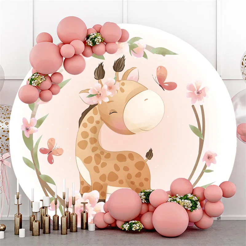Round Cartoon Animals Wedding Decoration Custom Background Birthday Party Decorations Children&s Photozone Backdrop 
