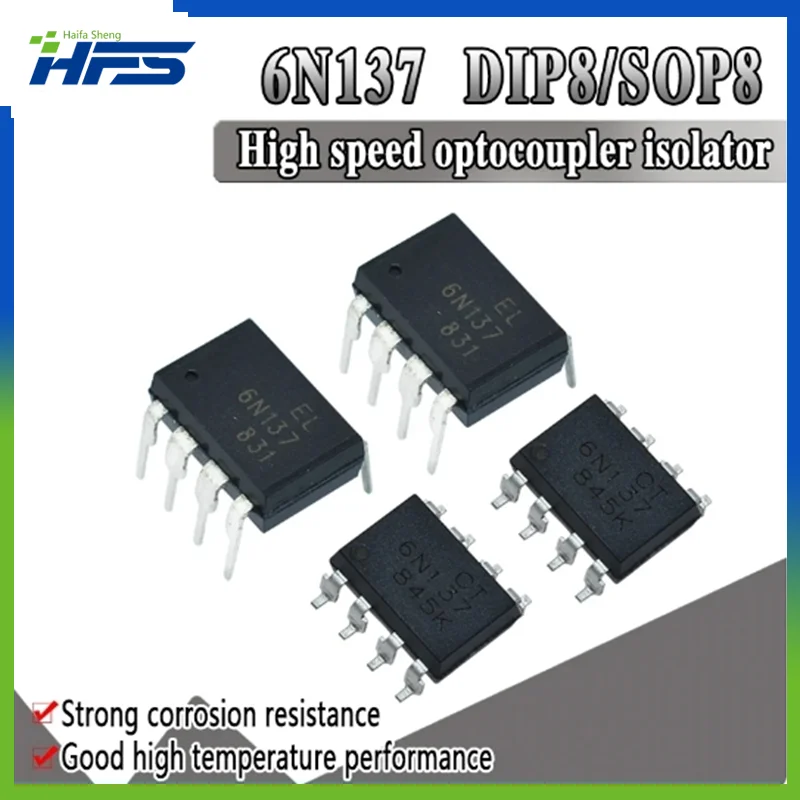 

10PCS 6N137 DIP8 SOP8 EL6N137 DIP DIP-8 SOP-8 new and original IC Super High Speed Response Photocoupler