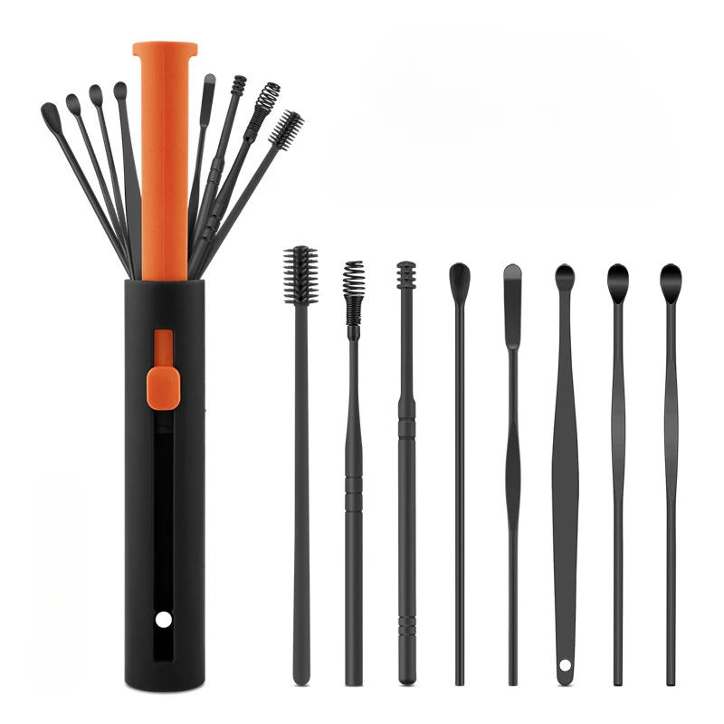

Portable Ear Cleaning Tool Set, Stainless Steel, Ear Picks for Convenient Ear Cleaning, 8-Piece