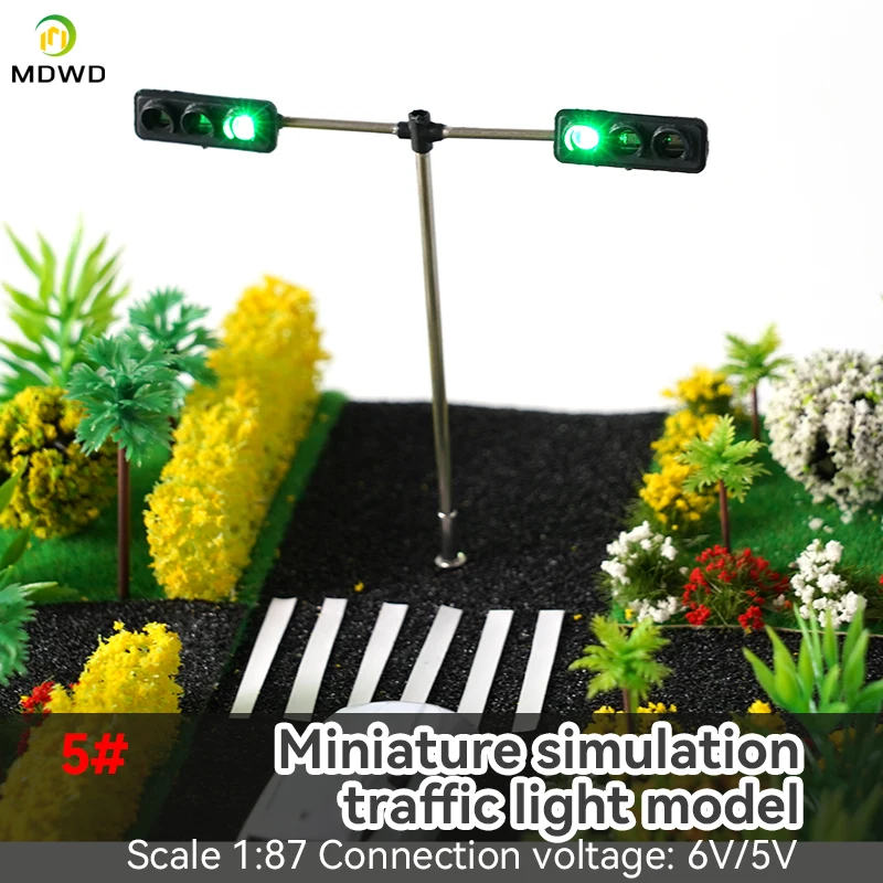 2PCS HO Scale Model Traffic Lights  with Controller ForTrain Railway Railroad Diorama Layout 6