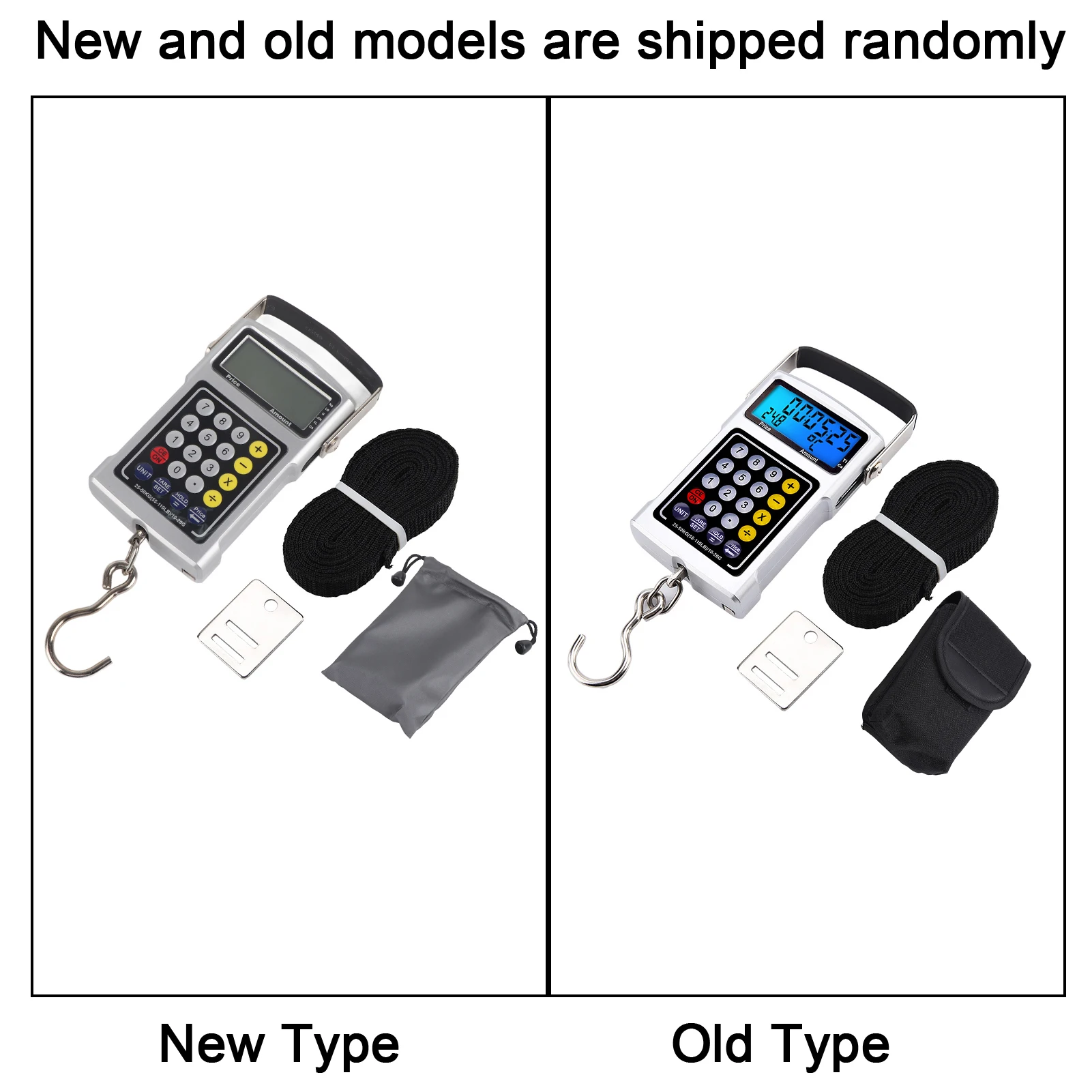 【New】Electronic Fish Hook Scale 50Kg Luggage Weighing 7 in 1 Digital Hanging Scales Electronic Fish Hook Scale