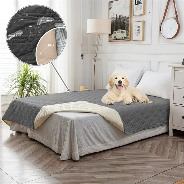 Waterproof Bedspread on The Bed King Size Bed Cover Quilted Non-Slip  Mattress Pad Washable Mattress Protector Pet Dog Urine Pad - AliExpress