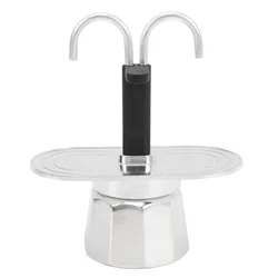 Compact 2 Cup Stovetop Espresso Maker - 100ml Double Aluminum Coffee Pot for Home, Cafe, or Office