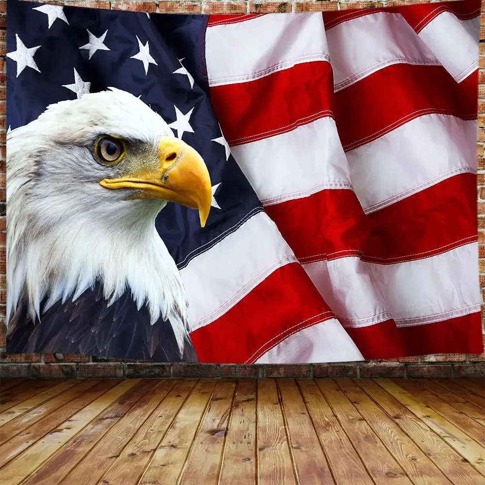 

American Flag Tapestry USA Eagle Stars and Stripes Flag Hippie Tapestry Wall Hanging for Bedroom Living Room Dorm Home Decor