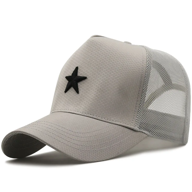 Big Head Men Women Mesh Baseball Caps Star Embroidery
