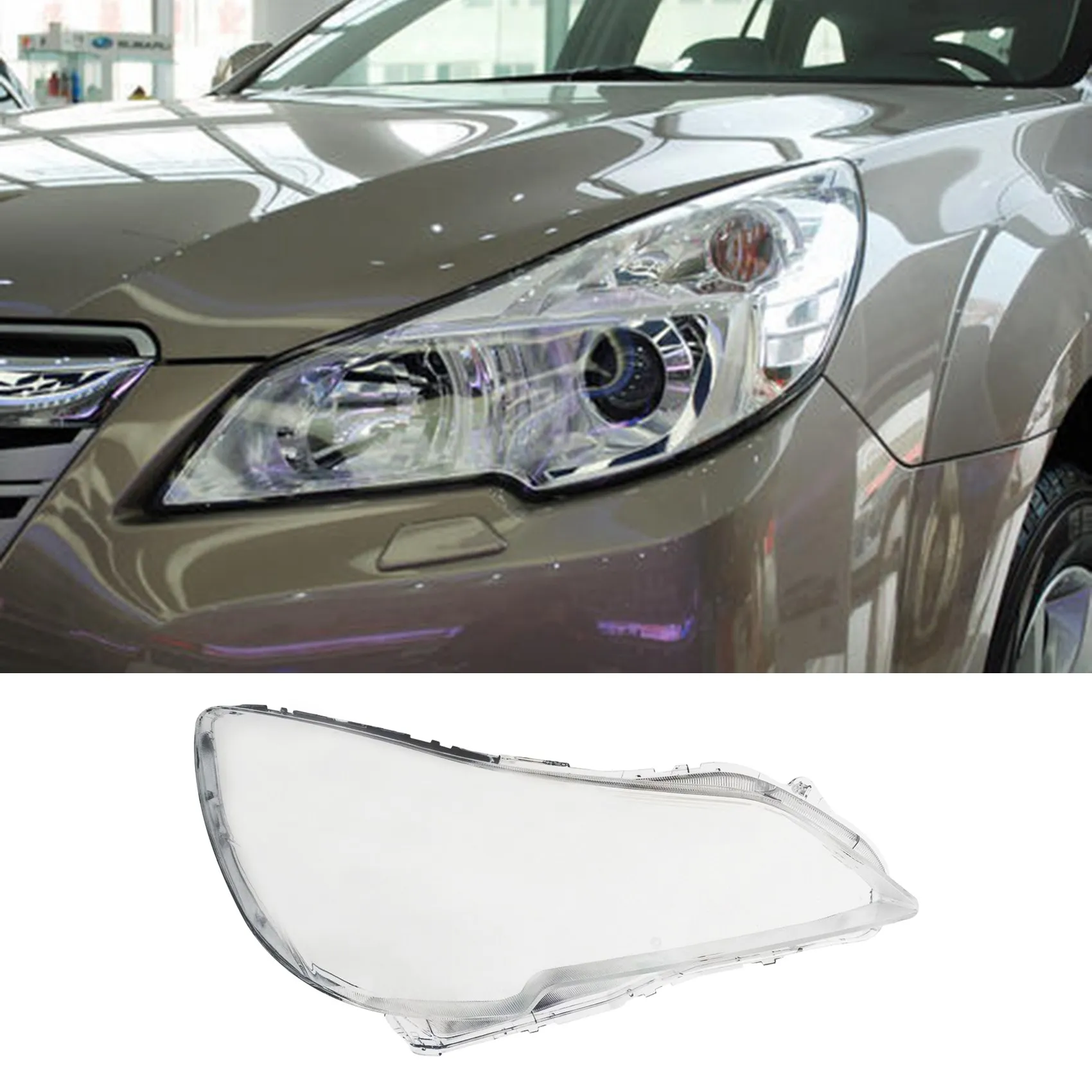 

2PCS Car Lampshade Headlight Cover Transparent Head Light Lamp Glass Shell Mask for Subaru Outback Legacy 2010-2015
