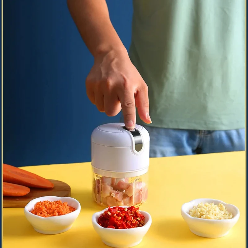 Electric Garlic Masher - Portable Multi Function Meat Grinder and Chopper Mini Garlic Vegetable Processor with USB Charging S5e5d6acc8e6c4fc0b0cd1fc51f8a0e72E