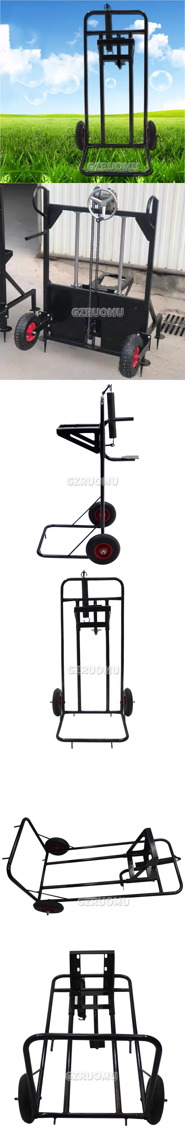 Hand Push Agricultural Drilling Tool Small Planter With Engine & Shelf For Orcha