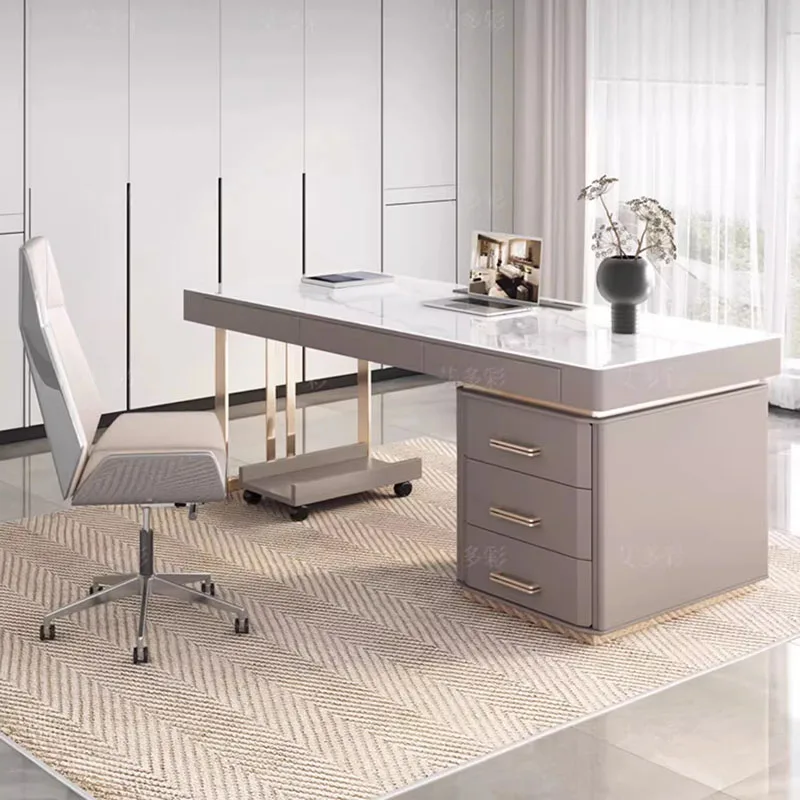 Luxury Modern Office Desk Minimalist Drawers Setup Designer Storage Computer Desks European Floor Mesa De Computador Furniture