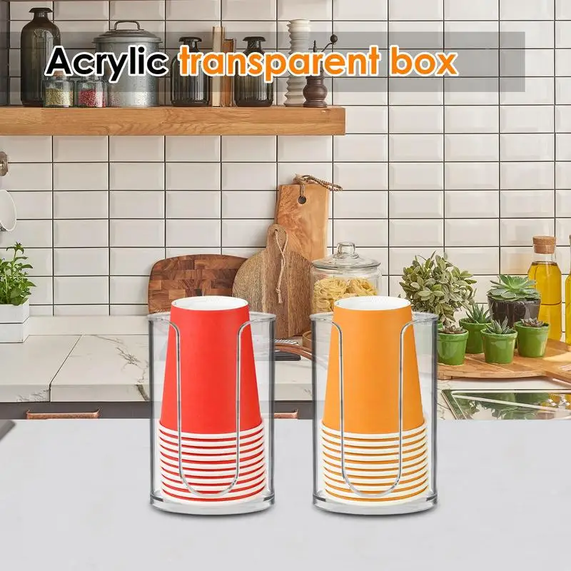 Clear Cup Organizer Stackable Cup Dispenser U-shaped Space Saving Paper Dispenser Prevent Easy to Use Holder For Mouthwash