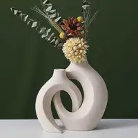 European Style White Plastic Vase Set Simple Creative Home Decor for Living Room Entryway TV Cabinet 3