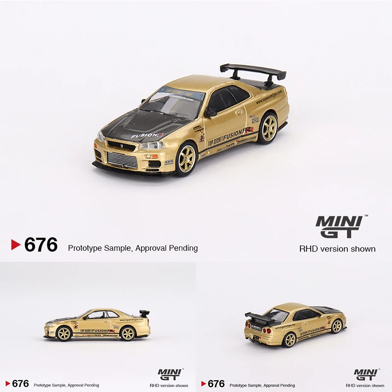 

Миниатюрная модель автомобиля под давлением, модель 676 в наличии 1:64 GTR Top Secret VR34