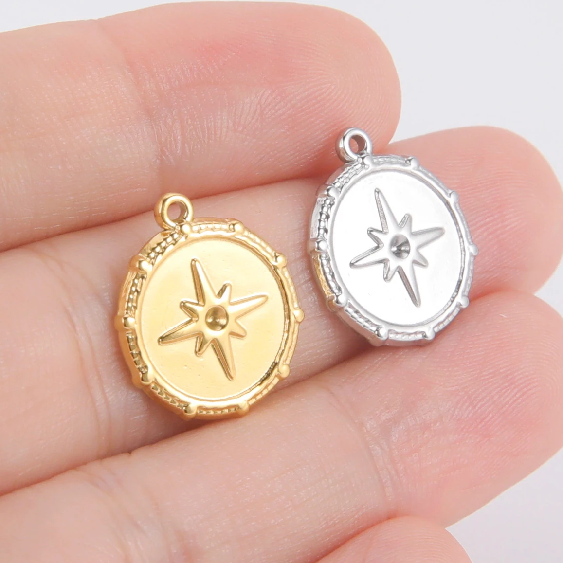North Star Sun Stainless Steel Mini Pendant Charm
