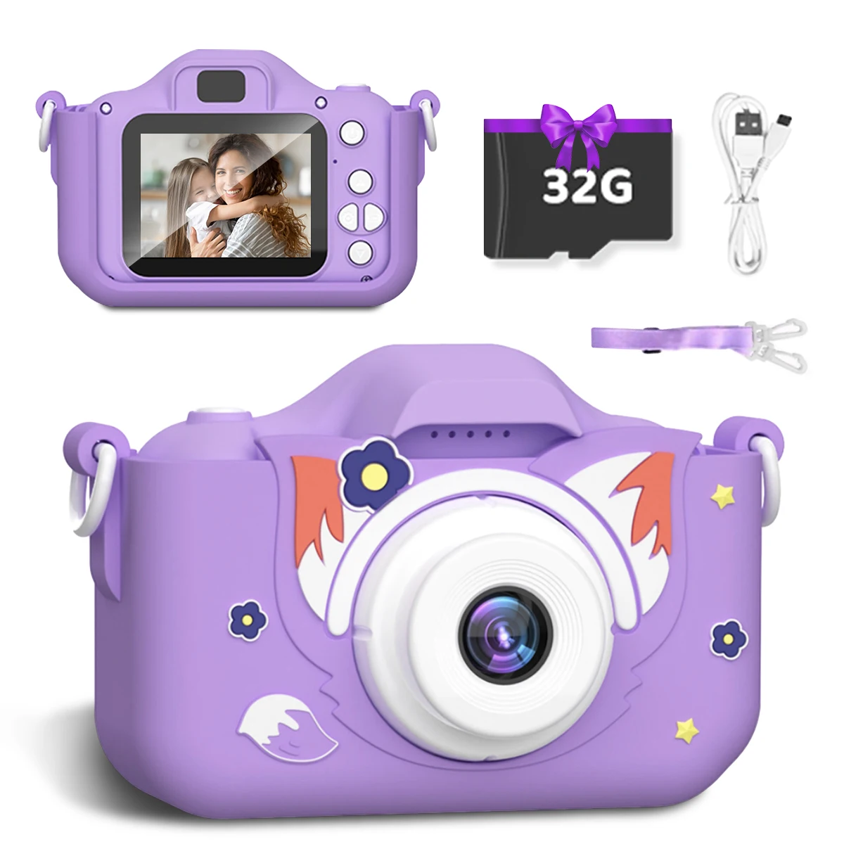 

Children Toys Camera Digital Vintage Camera Kids Projection Video Camera Outdoor Photography 32GB Gift For Kids