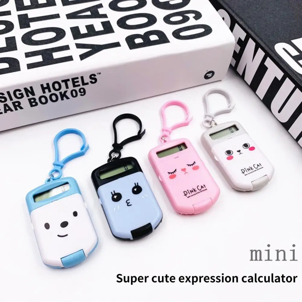 

Mini Calculator Cute Emoticons Plastic Cartoon Digital Calculator with Key Ring Office Supplies