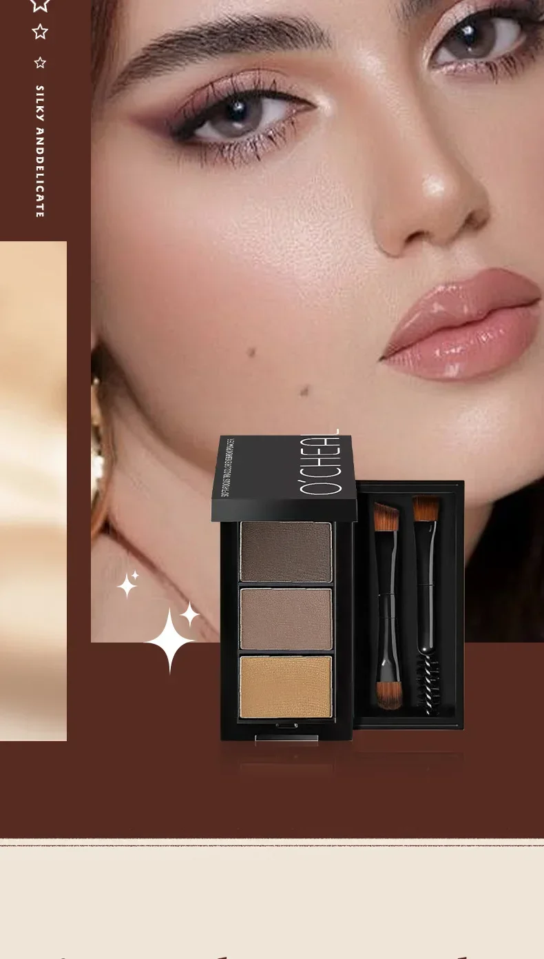 Description Picture 6 of item3 In 1 Three-dimensional Eyebrow Powder Waterproof Long-lasting 3D Eyebrow Dyeing Eyebrow Cream Enhancer Cosmetics Women Makeup