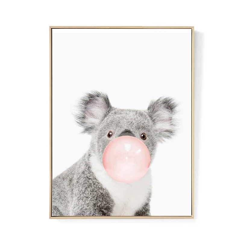 Kawaii Animal Koala Скандинавская Картина на холсте Художественная печать плакат