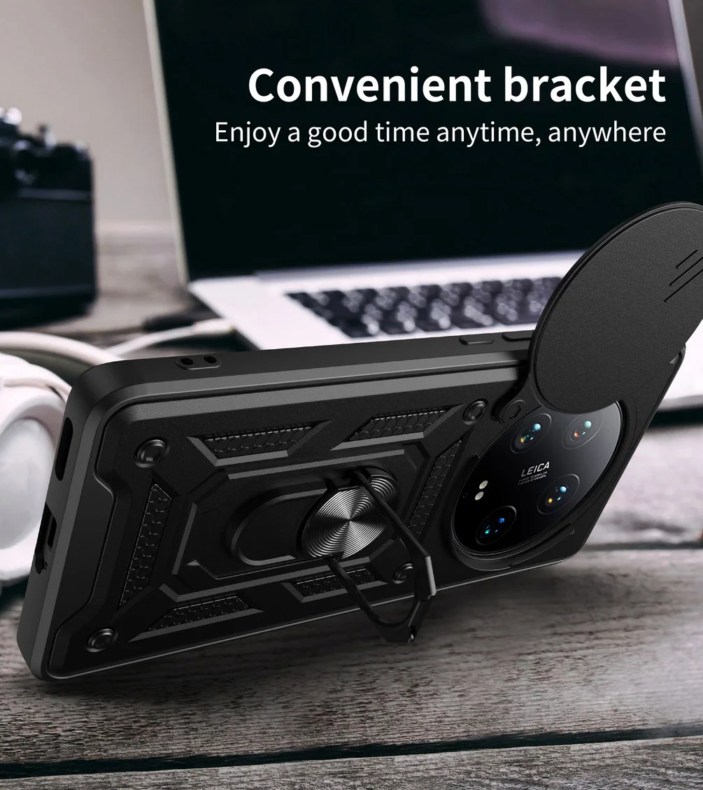 Enhanced Armor Hybrid Ring Back Cover with Camera Protection
