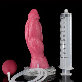 LUUK Seajelly/Gory Raw Meat Color Dragon Dildo Animal Big Knot Ejaculation Penis Squirting G-spot Stimulator for Women Sex Toys 6