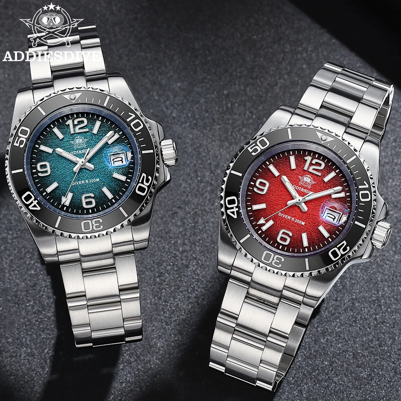 ADDIESDIVE 41mm Men Diving Watch AD2513 200M Waterproof BGW9 Super