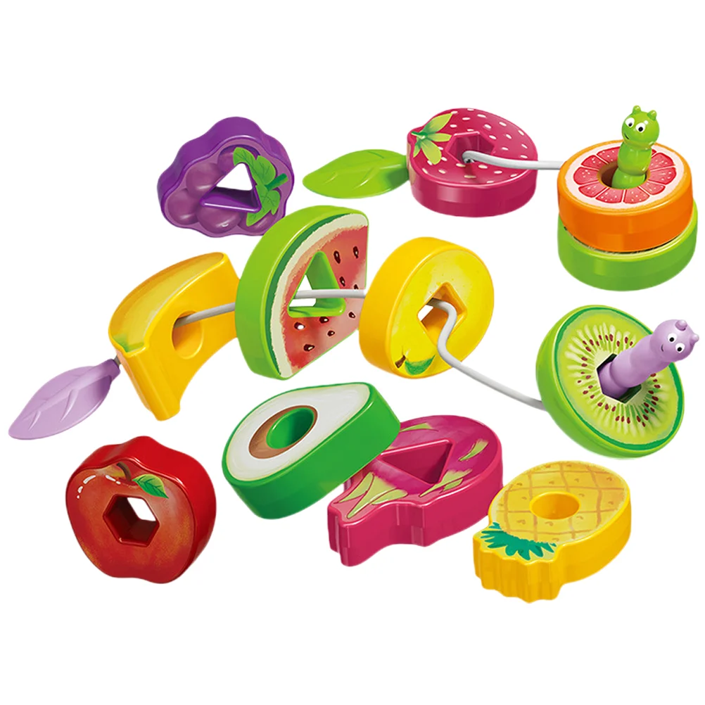 

Children's Educational Teaching Aids Tabletop Game Fruit Skewers Gluttonous Worm Toys for Toddlers Lacing