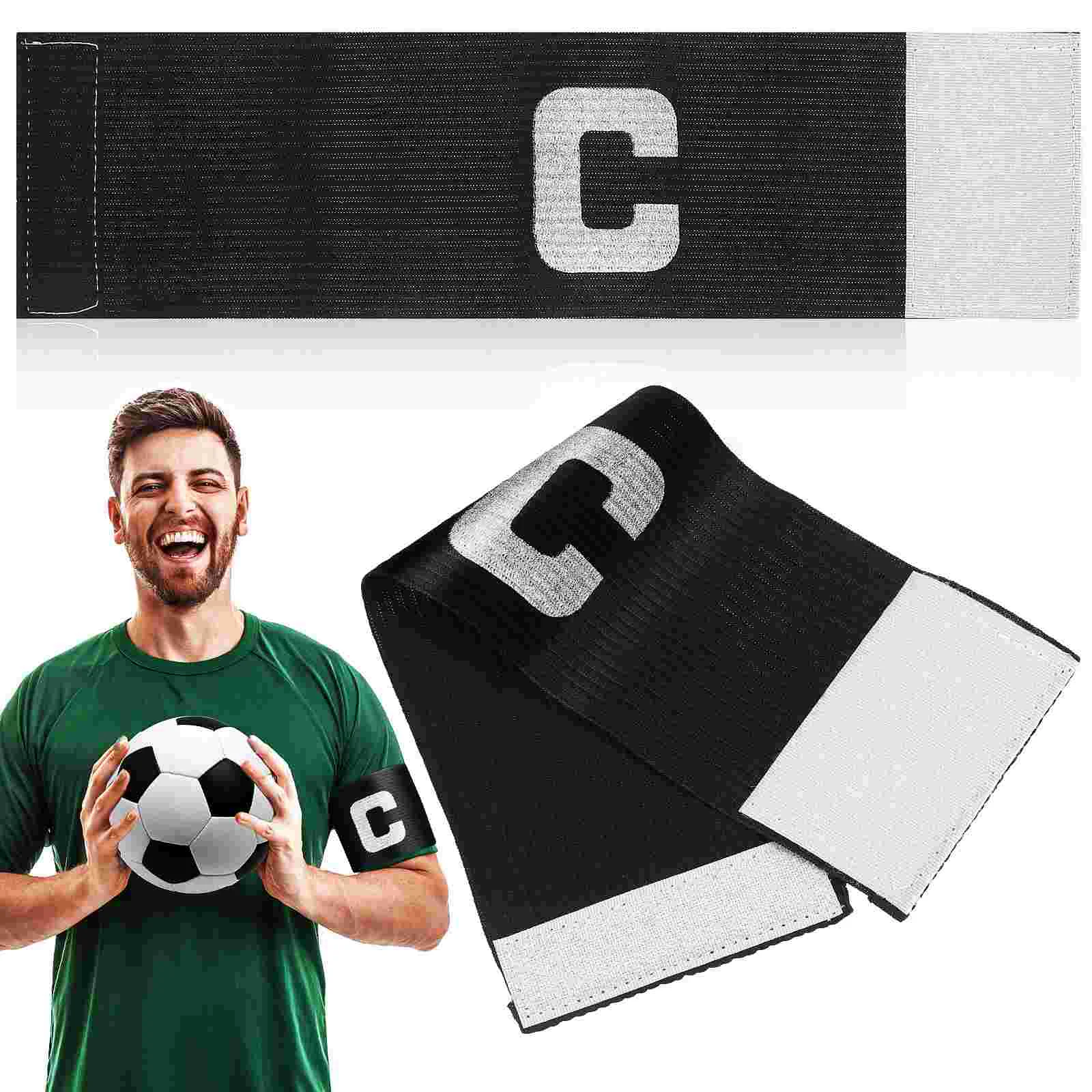 

2 Pcs Aldult Football Captain Armband Child Sport Low Stretch Yarn Soccer Adult