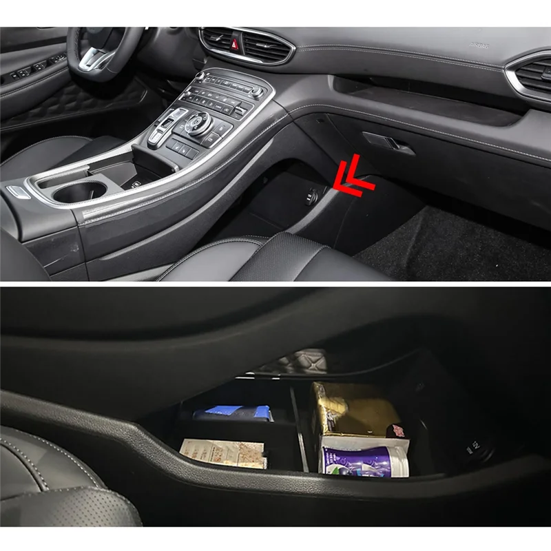 현대 싼타페 2021 2022 2023 하단 센터 콘솔 정리함, 센터 콘솔 트레이 수납함 내부 교체 부품