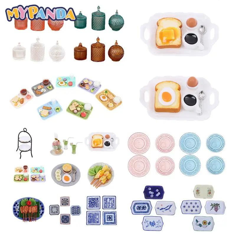 

Миниатюрные тарелки для кукольного домика разных стилей, кукольные мини-блюда, посуда, кухонные игрушки, аксессуары для кукольного домика