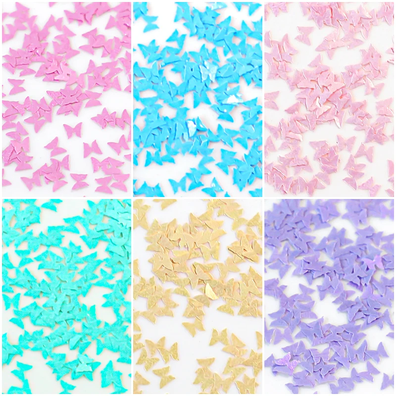 Holographic Butterfly Nail Glitter Sequins - Sparkly Laser Flakes in Mixed Colors for Manicure and Nail Art
