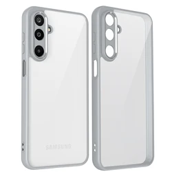 Clear Shockproof Phone Case with Hard Acrylic Back Protection Cover for Galaxy M16 5G (Gray)