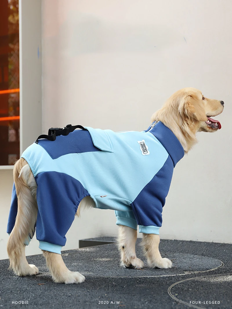 

New Dog Hoodies Prevent Hair Shedding Keep Warm Polyester Color Matching Long Sleeve Clothes Pet Products Home & Garden JJ601