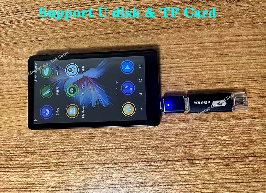 MP4 Player Music Player Mini Media Player Wifi Bluetooth Android MP4 Player 64GB IPS 5.0 Inch Touch Screen Metal Hifi Music App MP4 Video Music Player TF Card Speaker