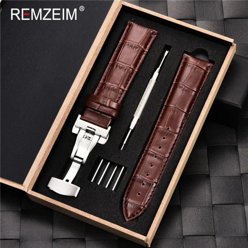 Luxury Calf Genuine Leather Watch Strap with Gift Box
