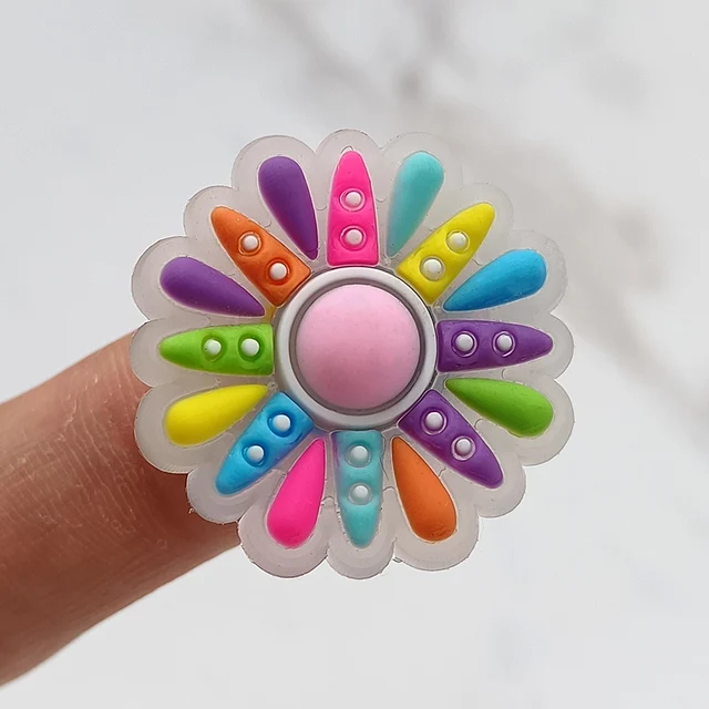 Translucent Design 1Pcs PVC Shoe Buckle Accessories Funny DIY Flower Rainbow Shoe Buttons Decor Jibz For Croc Charms Kid Gift G