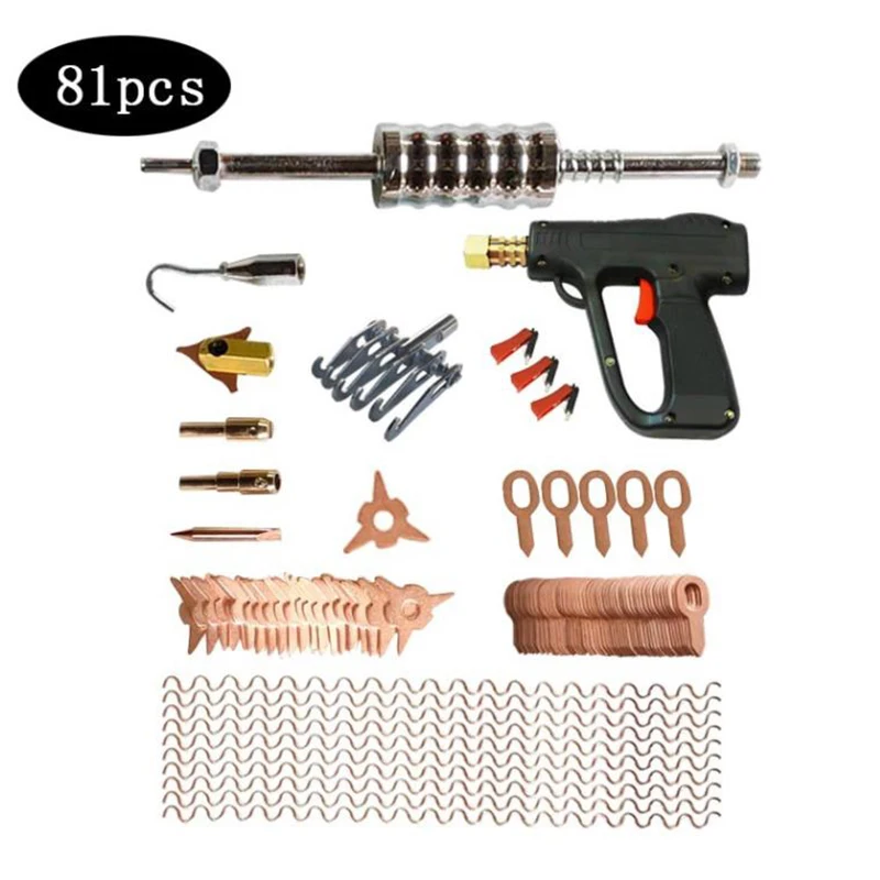 81 Pz/Set Spot Welder Dent Puller Kit Saldatura A Punti Elettrodi Spotter Saldatore Raddrizzatore Ammaccature Rimozione Strumenti Di Riparazione Auto