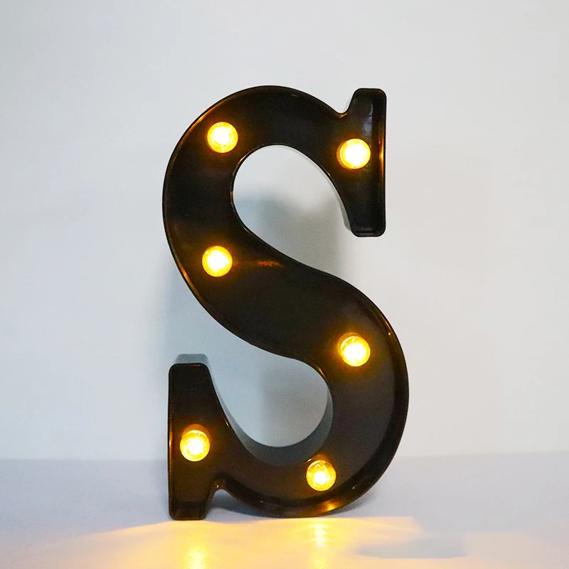 thumbnail image 1 of Letras de 22 cm con luz LED, letras del alfabeto negras, números, luz de noche, letras de Navidad para el hogar, suministros para fiestas de cumpleaños, decoración, 1 of 5
