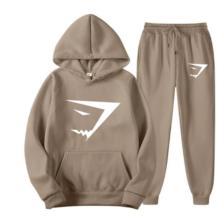 Shark Men Hooded Pant Sets Fashion Casual Hot Sales Hooded set High Quality Print OutfitsClothing Color Tracksuit S-3XL 6