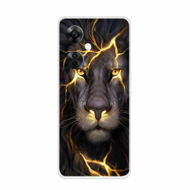 Clear Wolf Design Soft TPU Silicone Phone Cover - Transparent Etui for OnePlus Nord CE 3 Lite