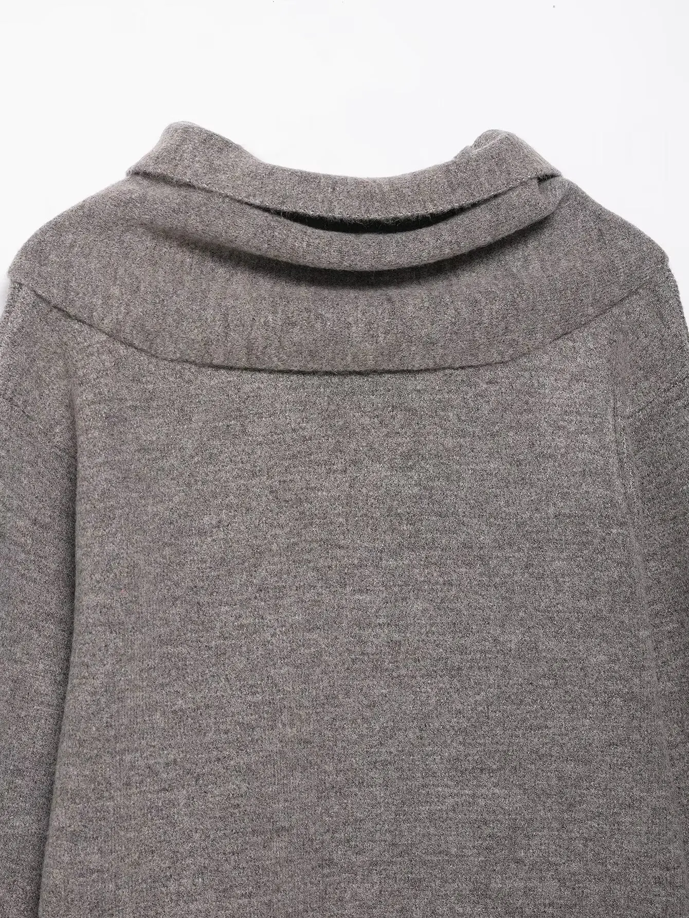 Women Spring Autumn Cardigan Jacket Coat Female Scarf Design Single Breasted Long Sleeved Jacket Lady Grey Knitted Outwear Top