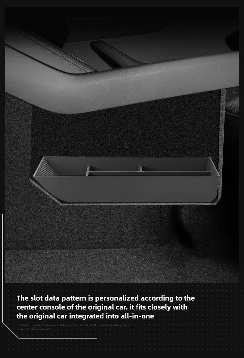 Für Tesla Model Y Juniper 2025, Mittelkonsole, Armlehne, Aufbewahrungsbox, Verstauen, Aufräumen, untere Untermatte, Organizer, Tablett, Pad, MY LAUNCH – Detail 2
