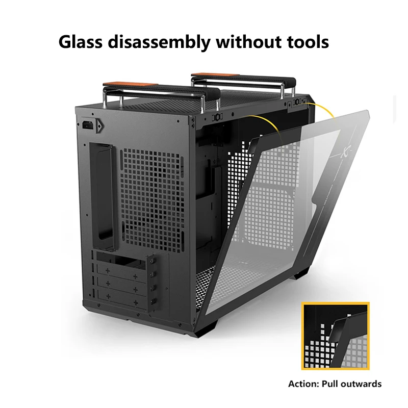 Power Train X300 MINI-ITX Handheld Computer Case Glass Side Transparent 240 Water Cooled MATX Desktop Small Host