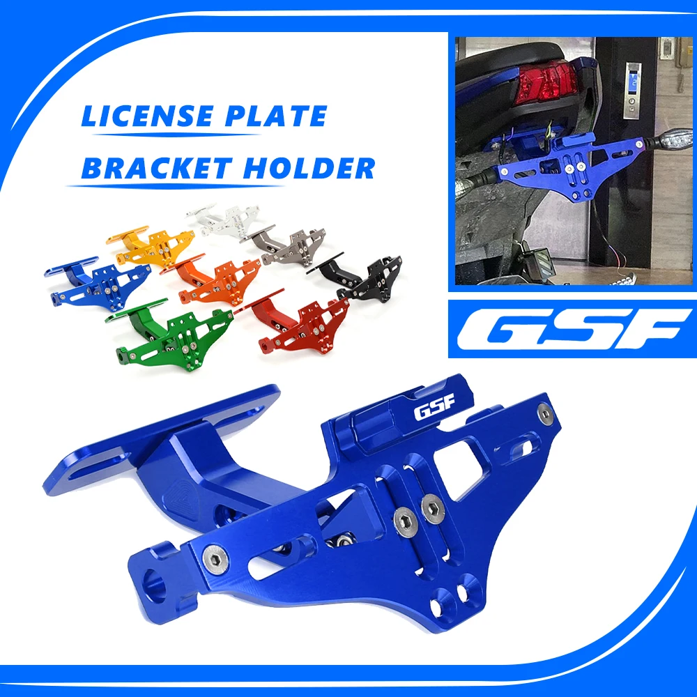 

For SUZUKI GSF 250 600 1200 1250S N BANDIT Moto Rear License Plate Holder Licence Bracket with Light Tail Tidy Fender Eliminator