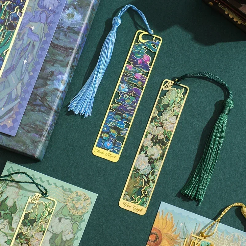 Hollow Flowers Brass Metal Bookmark Creative Vintage Rose Sunflower Bookmark Handbook Hanging Decorative Gift Student Supplies metal bookmark retro flower bookmark bookmarks stationery supplies